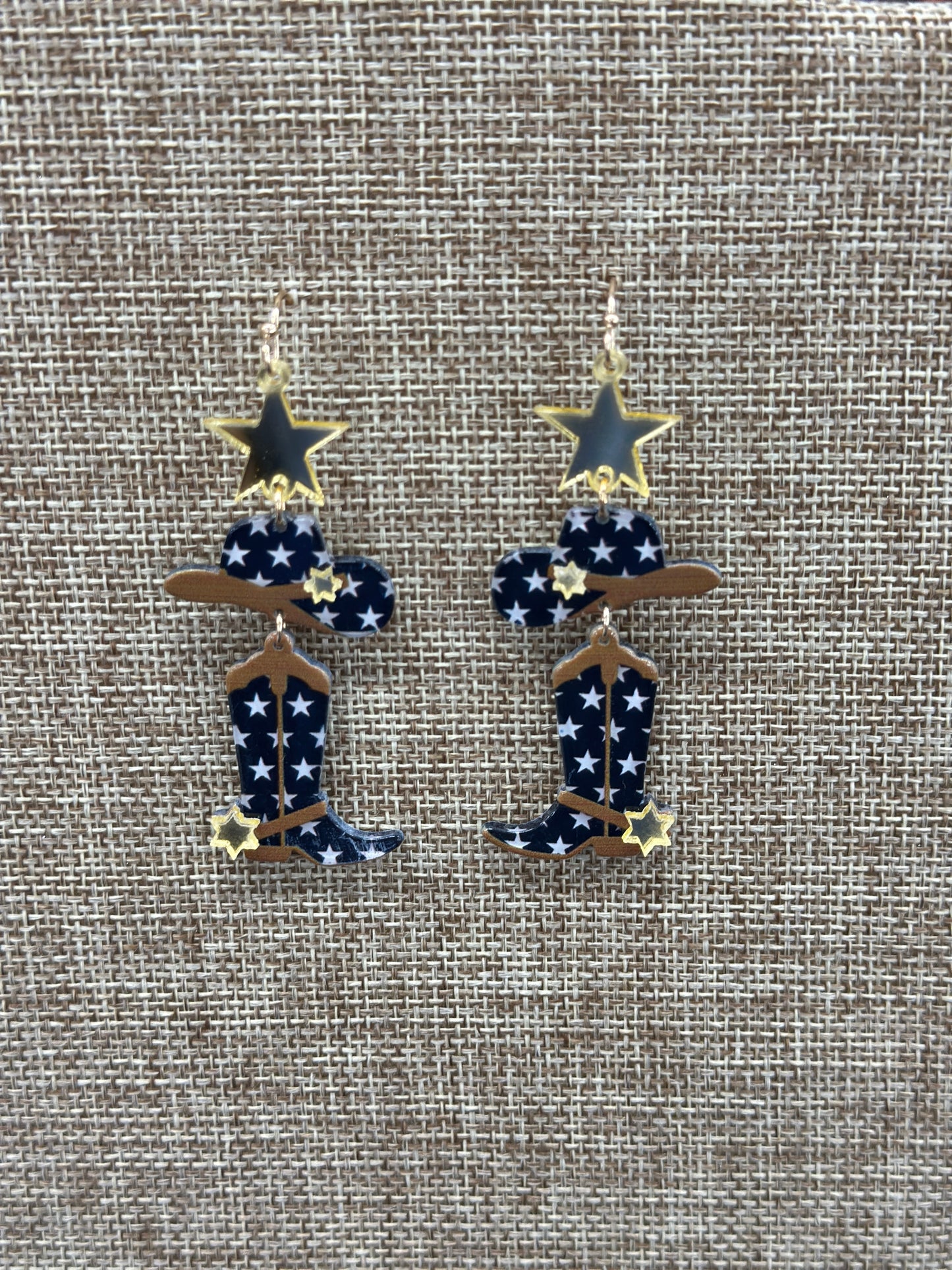 Cowboy Boot & Hat Dangle Earrings