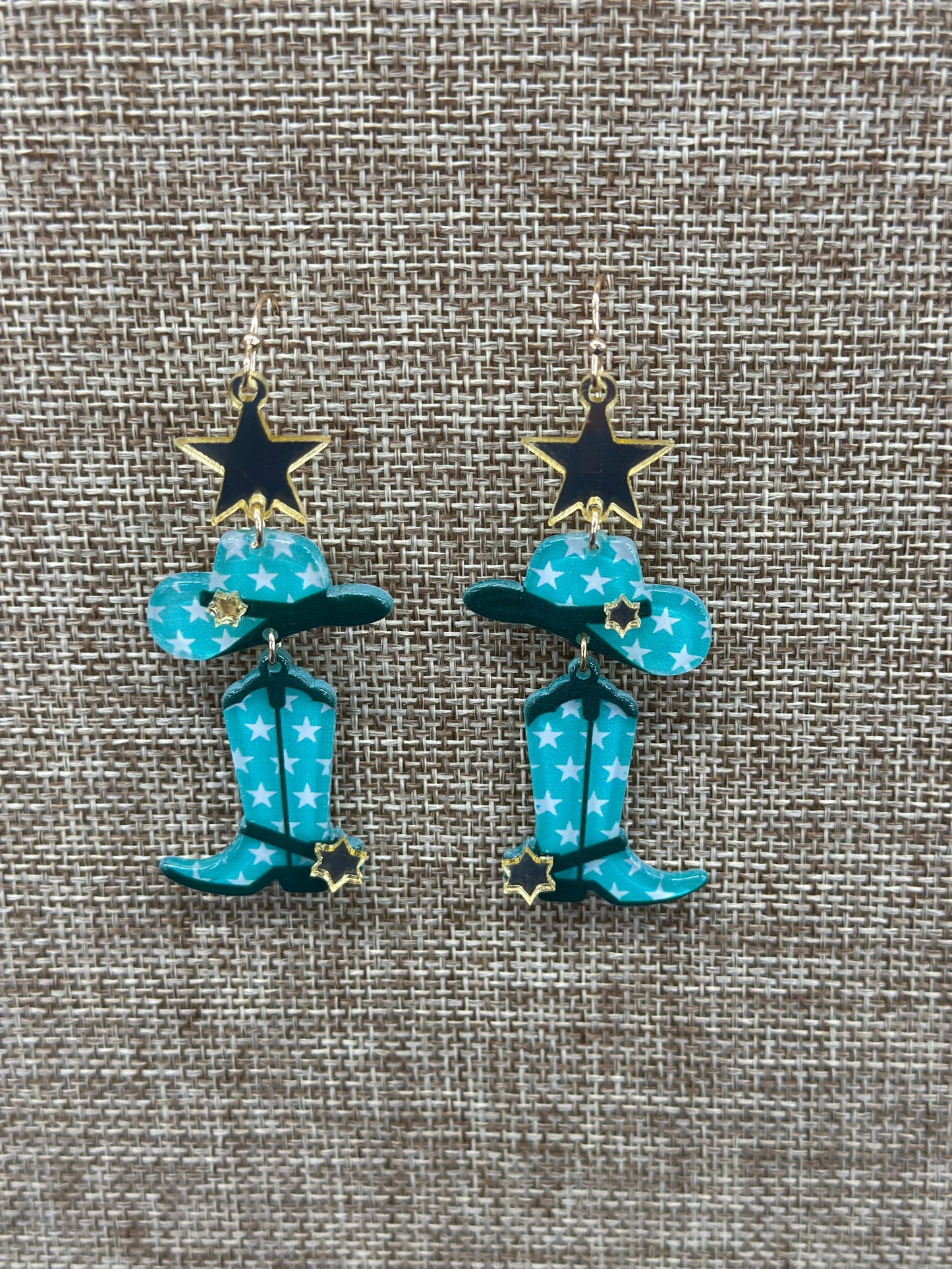 Cowboy Boot & Hat Dangle Earrings