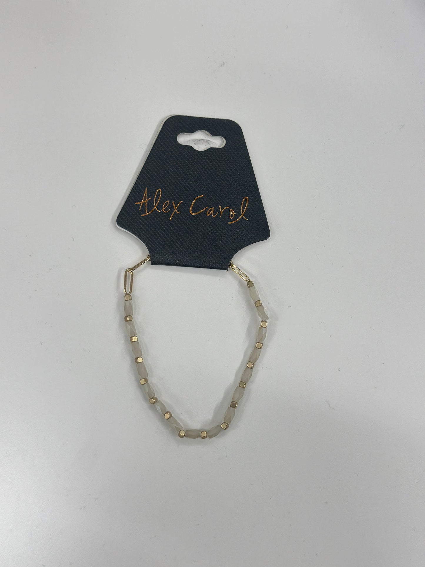 Half Glass Bead & Chain Stretch Bracelet