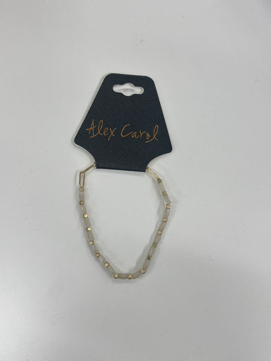 Half Glass Bead & Chain Stretch Bracelet