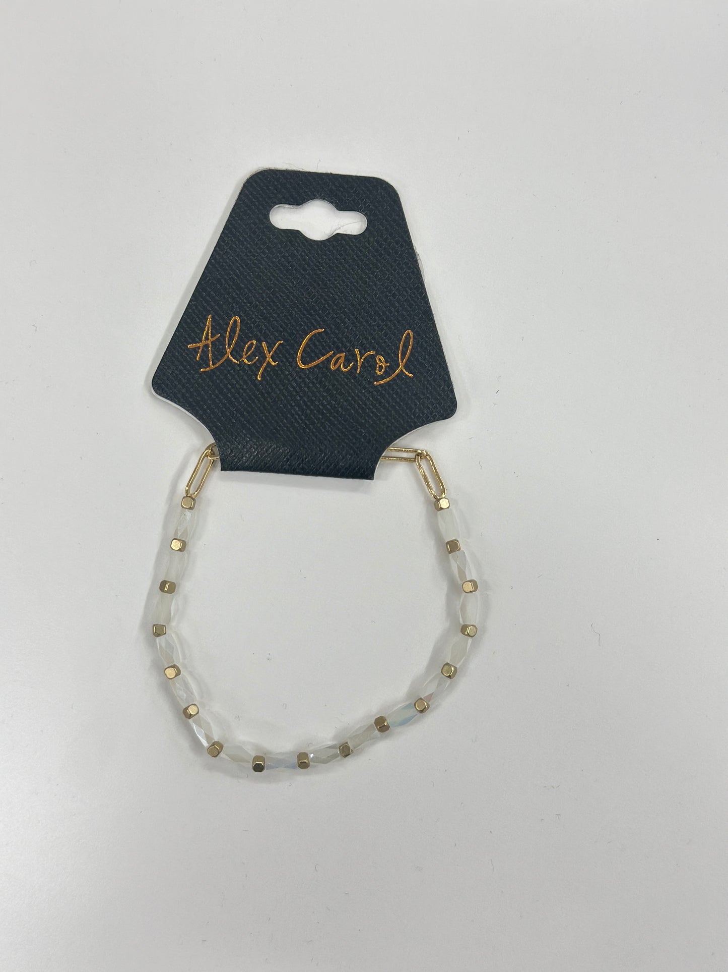 Half Glass Bead & Chain Stretch Bracelet