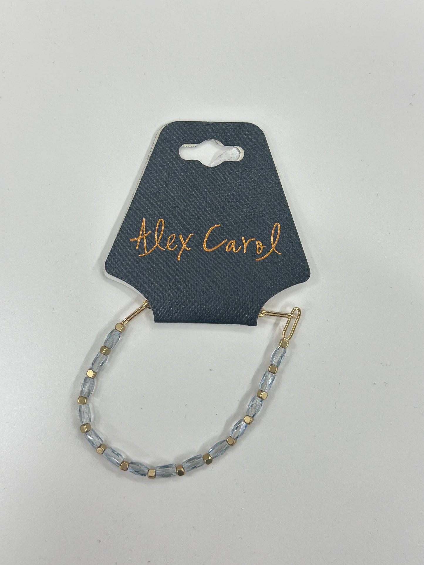 Half Glass Bead & Chain Stretch Bracelet