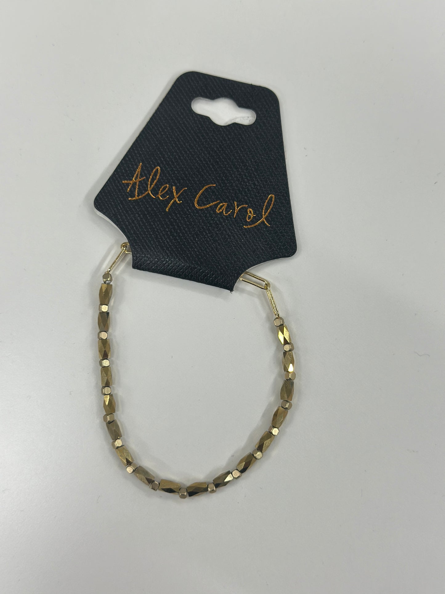 Half Glass Bead & Chain Stretch Bracelet