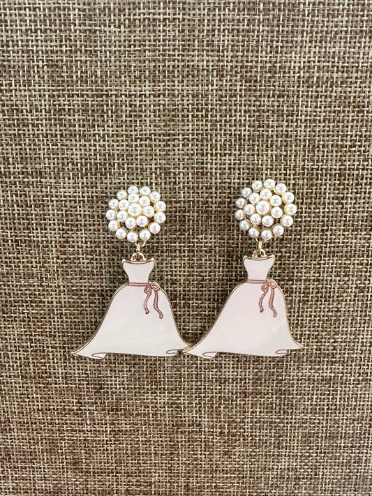 Canvas Style Pearl Wedding Dress Earring