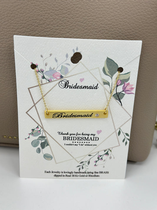 Bridesmaid 18KT Gold Necklace