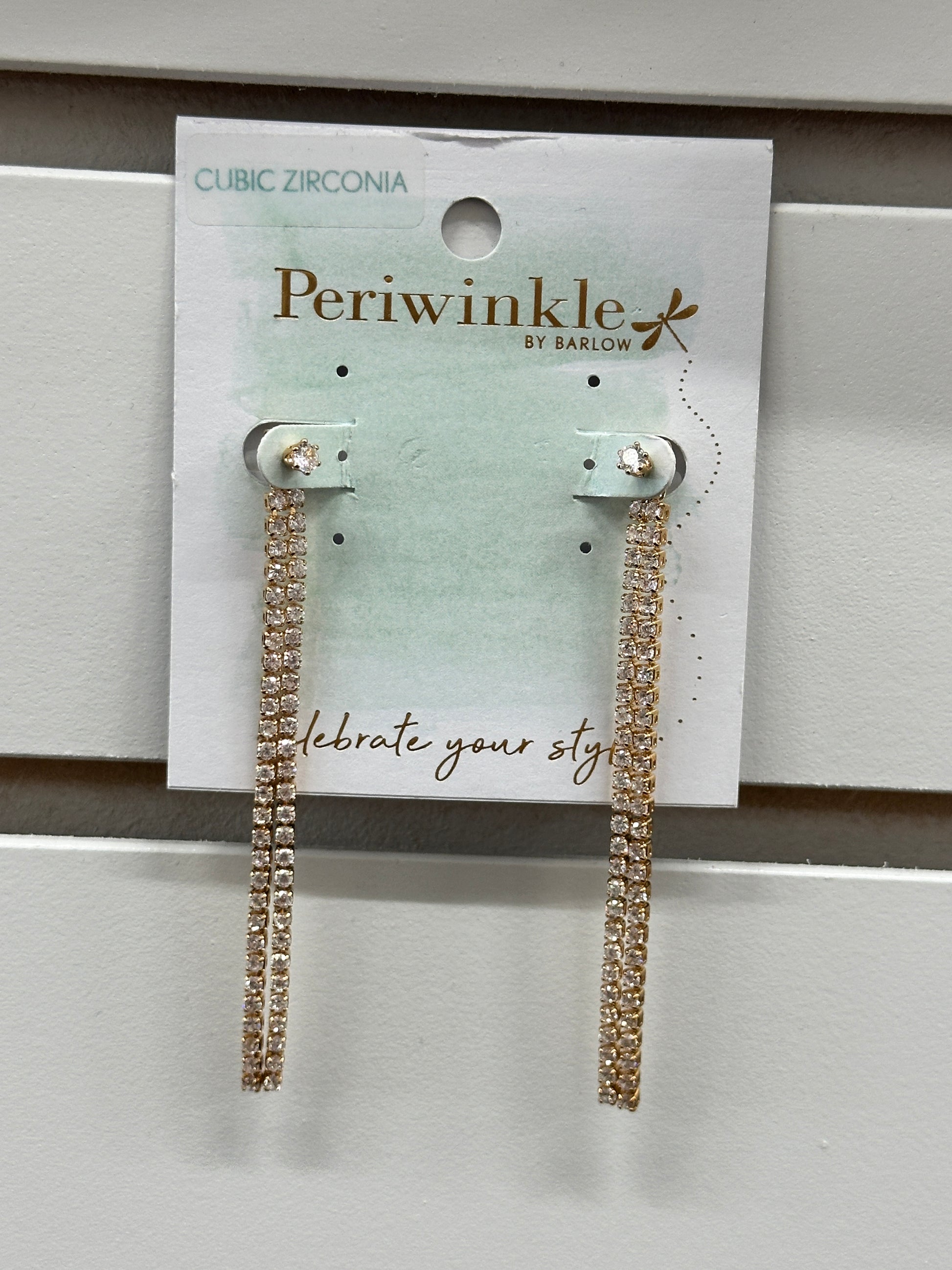 Linear Crystal Dangle Earrings