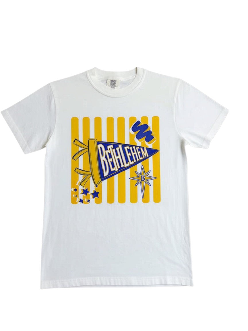 Bethlehem Pennant Flag Comfort Colors White Tshirt