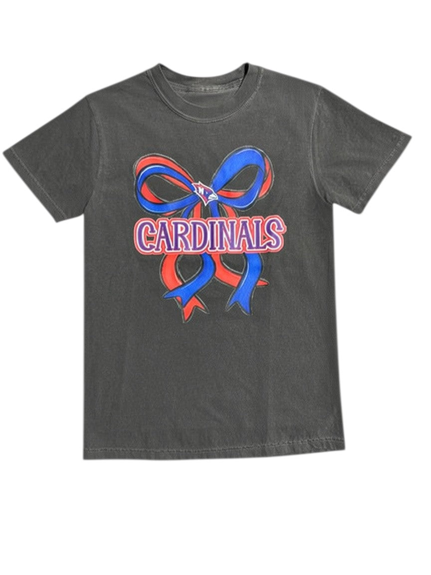 NCHS Cardinals Bow Comfort Colors Tshirt