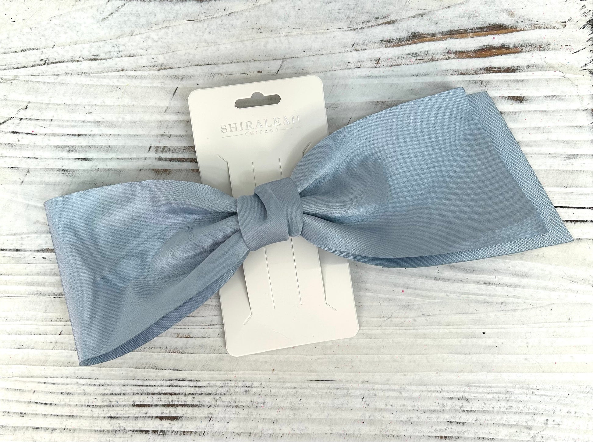 Silky Blue Bow Clip