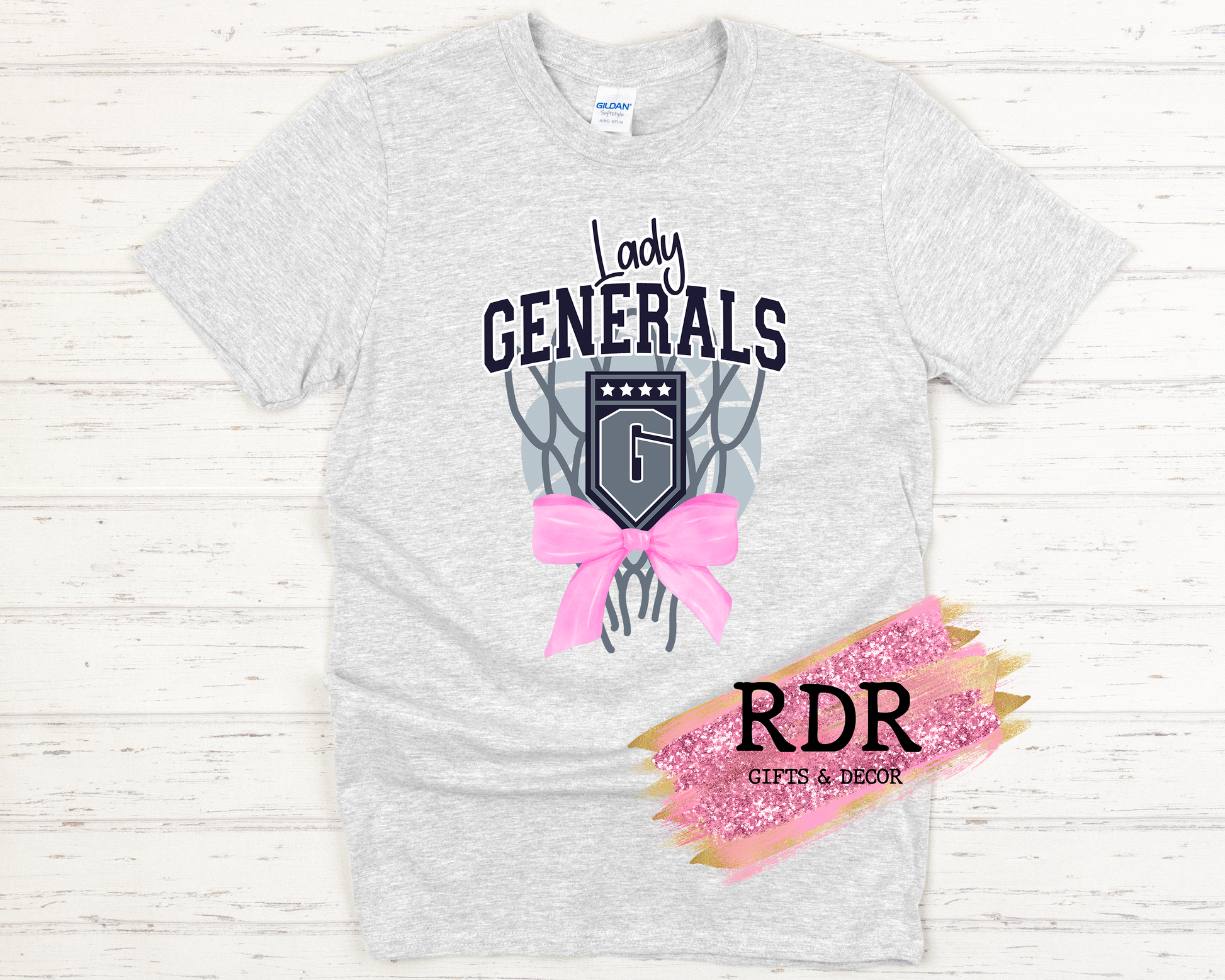 Thomas Nelson Lady Generals Basketball Bow Tshirt
