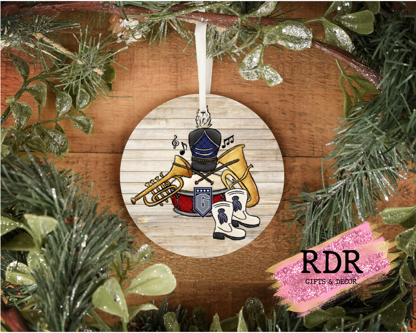 THOMAS NELSON GENERALS WOODEN BAND ORNAMENT