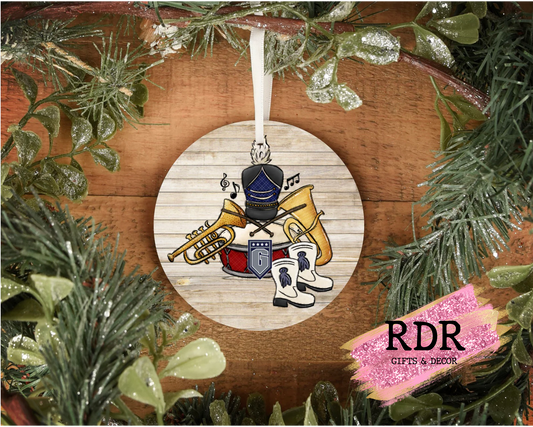 THOMAS NELSON GENERALS WOODEN BAND ORNAMENT