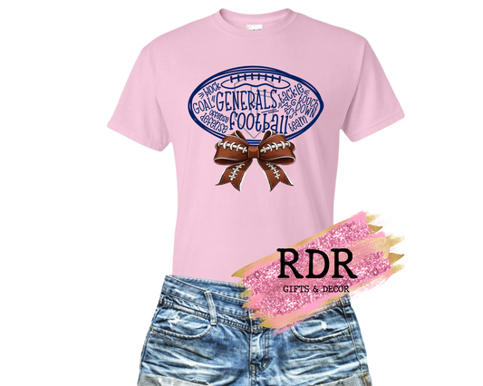 THOMAS NELSON GENERALS FOOTBALL BOW TSHIRT