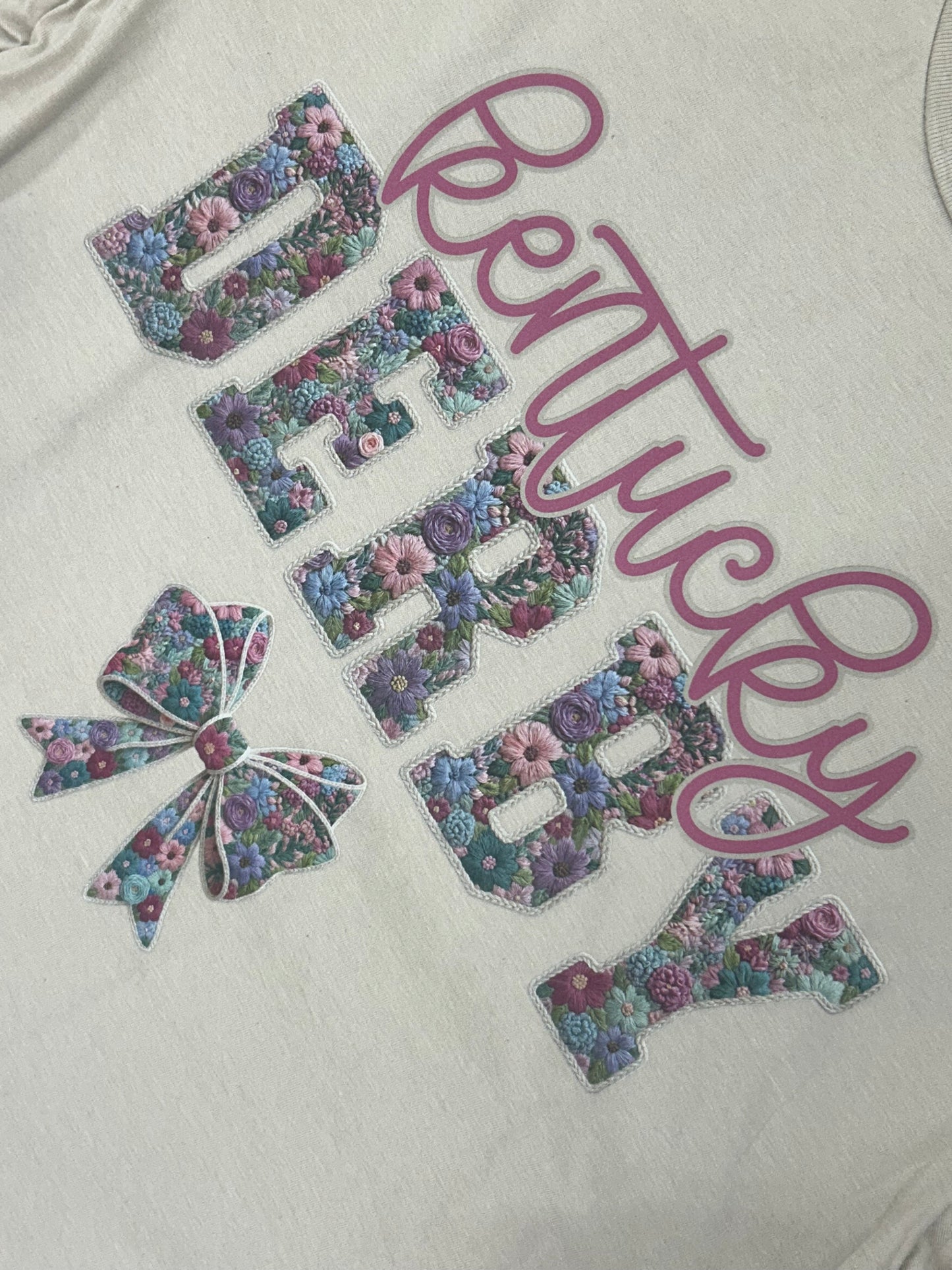 Floral Bow Kentucky Derby Short Sleeve Tshirt