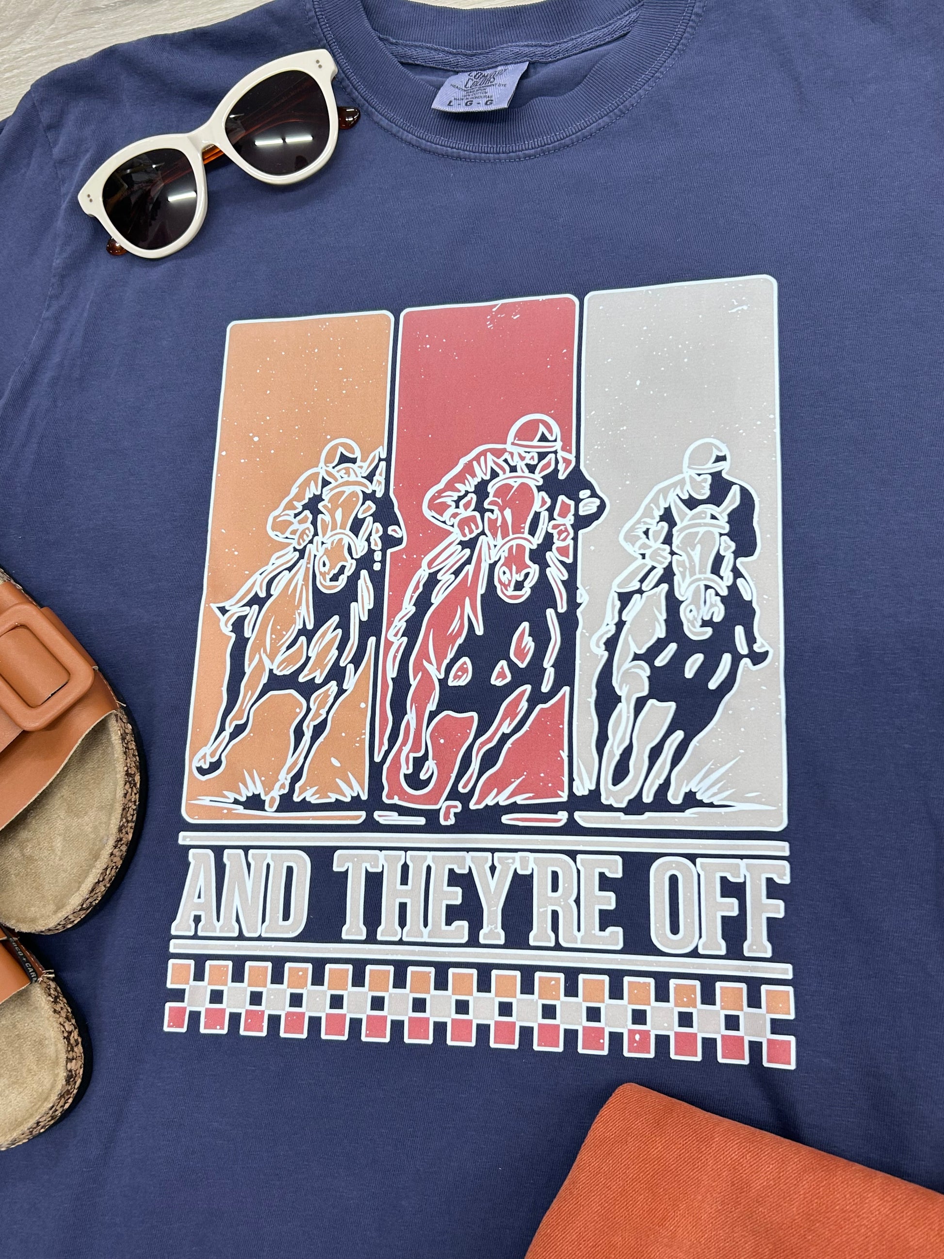 And They're Off Horse Racing Kentucky Derby Short Sleeve Tshirt