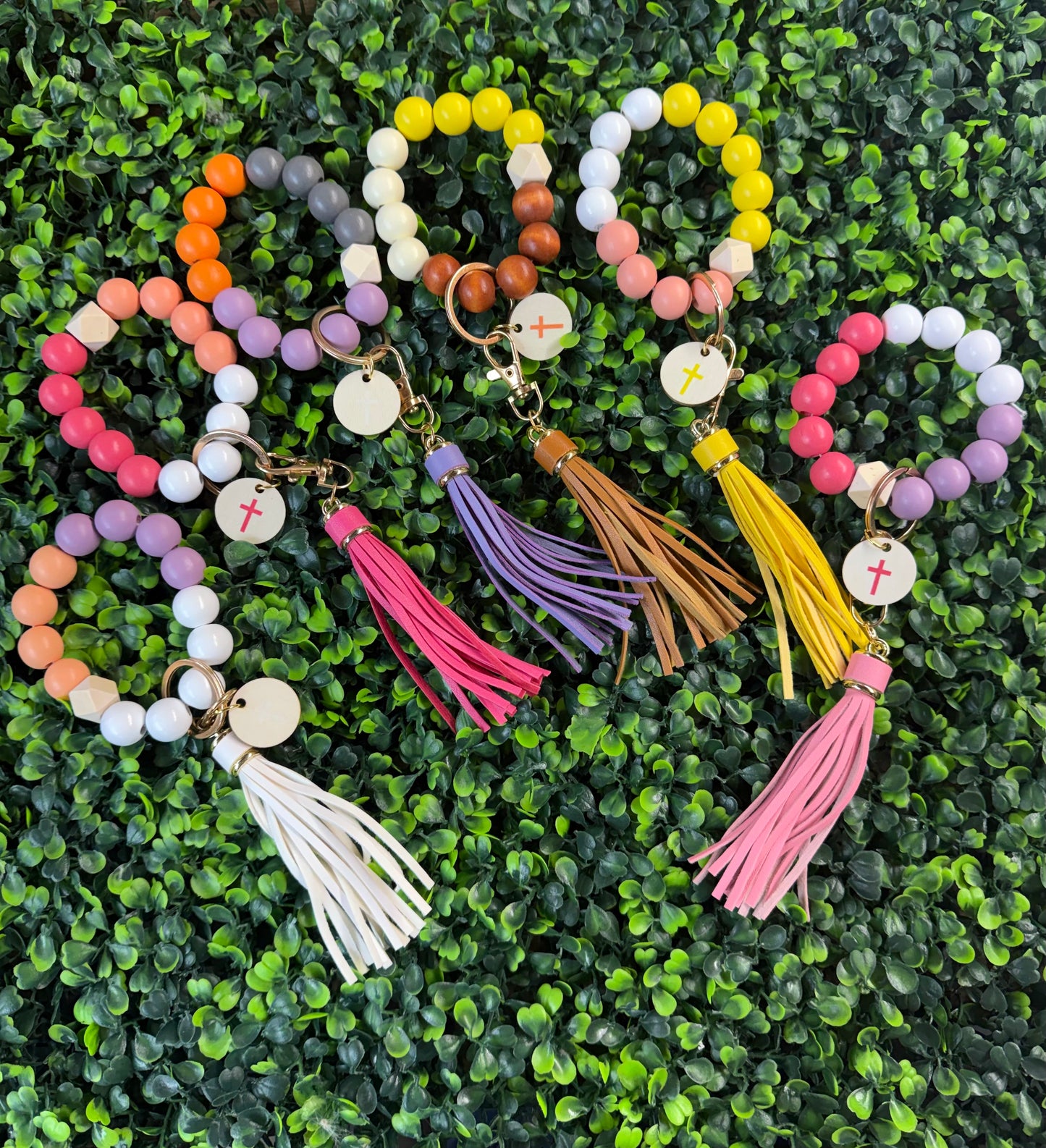 Cross Beaded Keychains