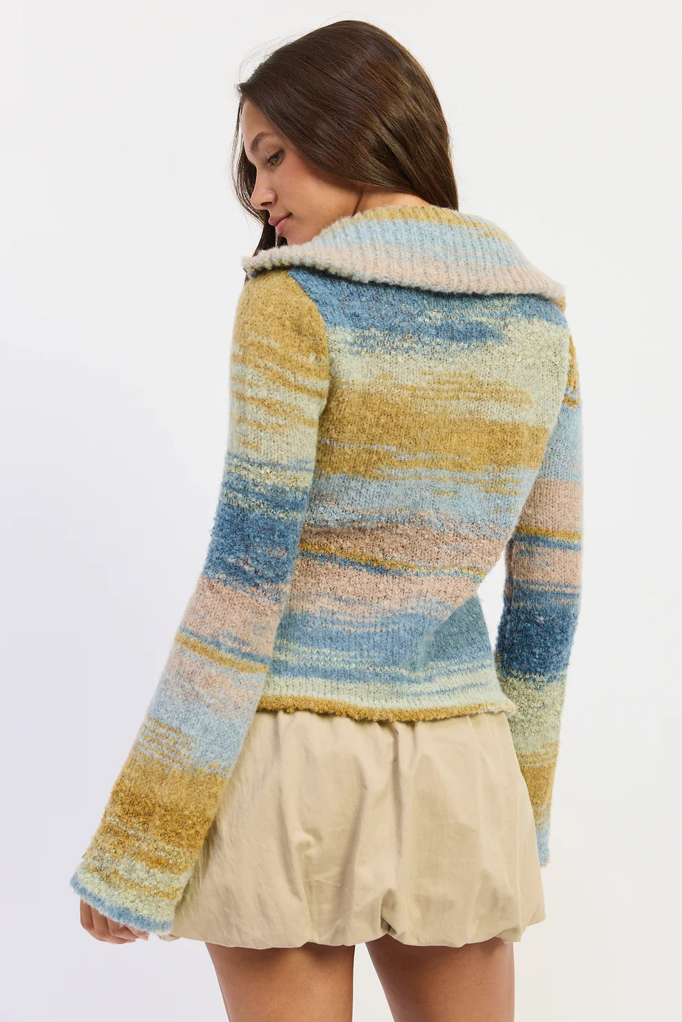 Emory Park Knitted Turtle Neck Zip Up