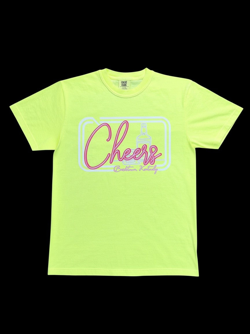 Cheers Bardstown KY Neon Yellow Comfort Colors Shirt