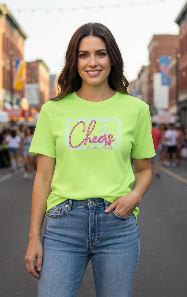 Cheers Bardstown KY Neon Yellow Comfort Colors Shirt
