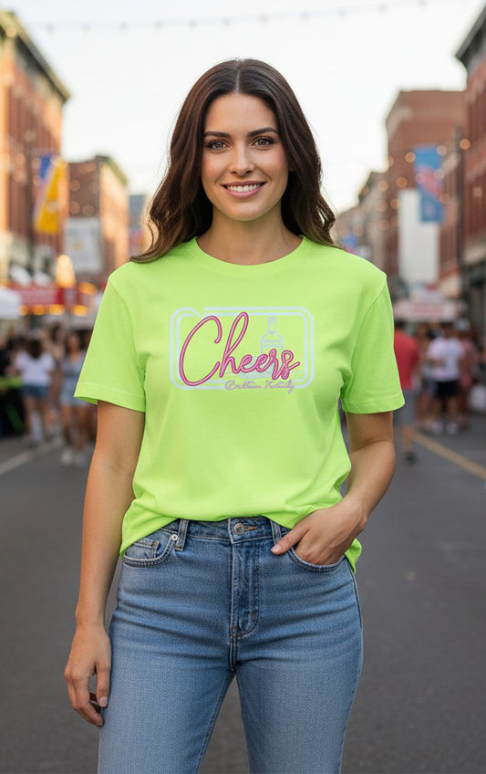 Cheers Bardstown KY Neon Yellow Comfort Colors Shirt
