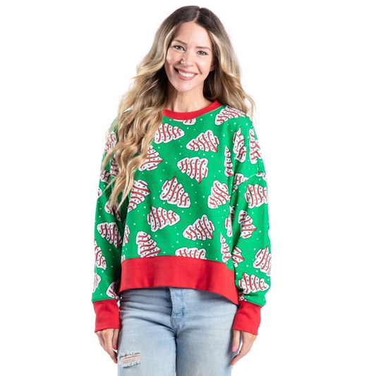 Sweet Christmas Green Crew Neck Sweatshirt