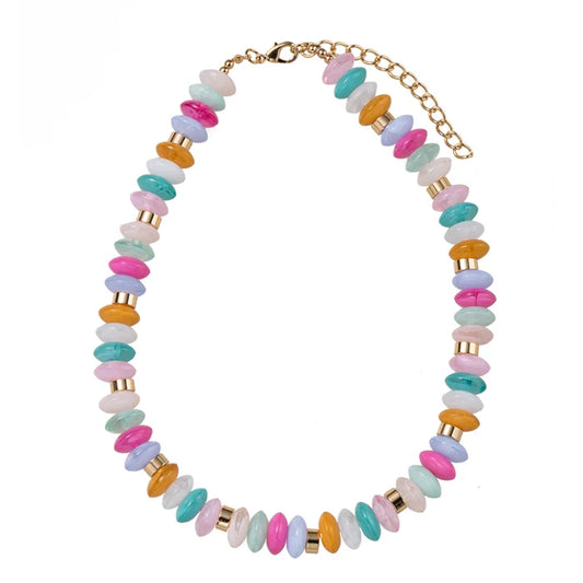 Large Rondelle Beaded Necklace