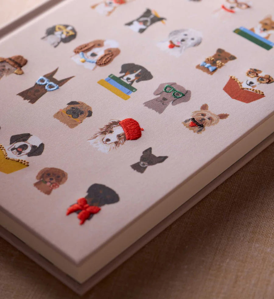 Embroidered Journal- Studious Dogs