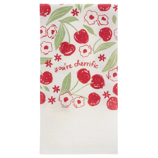 Cherry Fruit Basket Tea Towels
