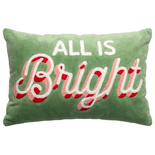 All is Bright Lumbar Velvet Pillow