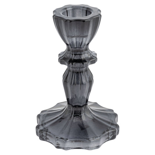 Raven Glass Candlestick Holders