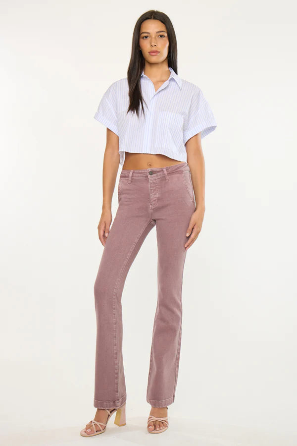 KanCan Mauve Max Mid Rise Trouser Bootcut Jeans