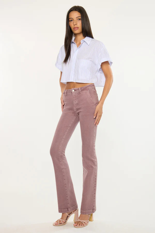 KanCan Mauve Max Mid Rise Trouser Bootcut Jeans