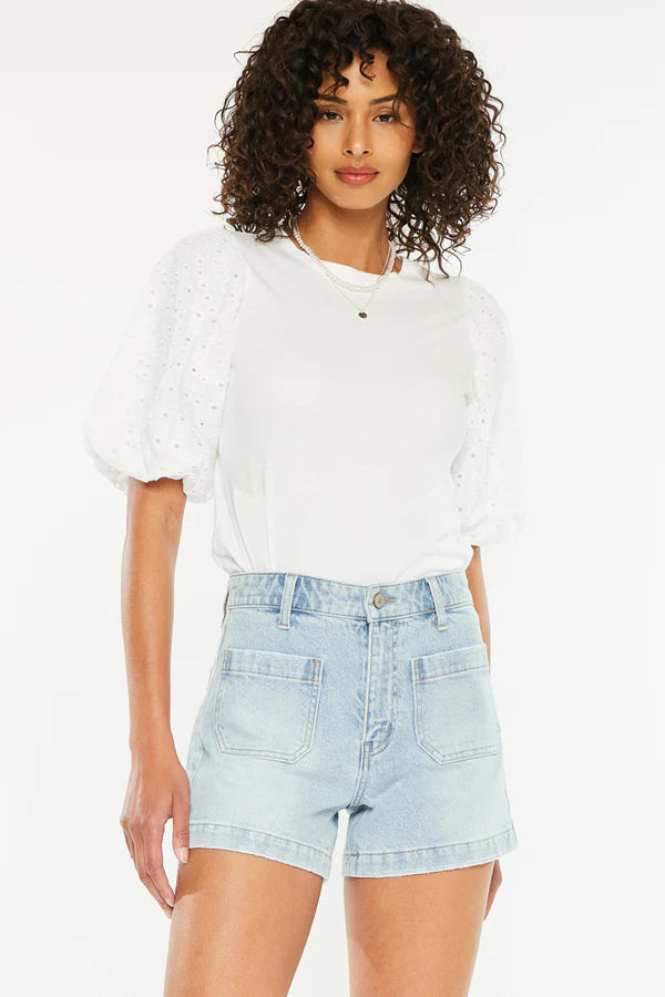 KanCan Jen High Rise Trouser Shorts