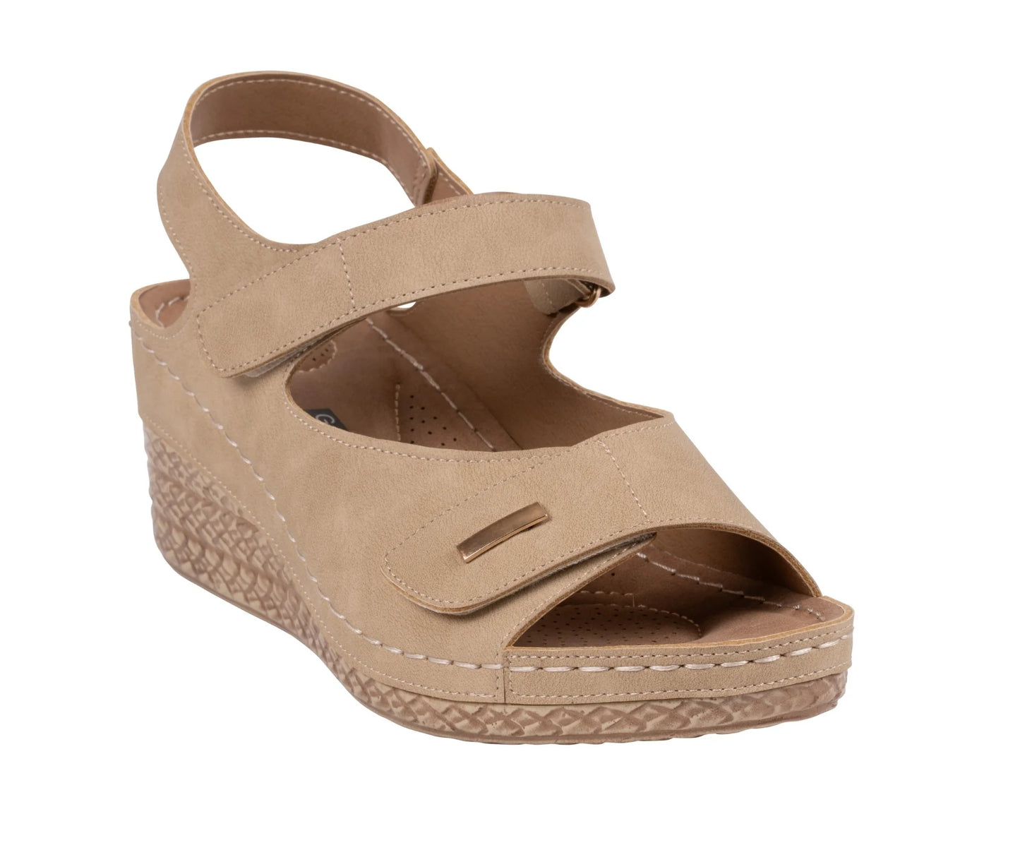 GC Women's Keltie Double Velcro Strap Wedge Sandals