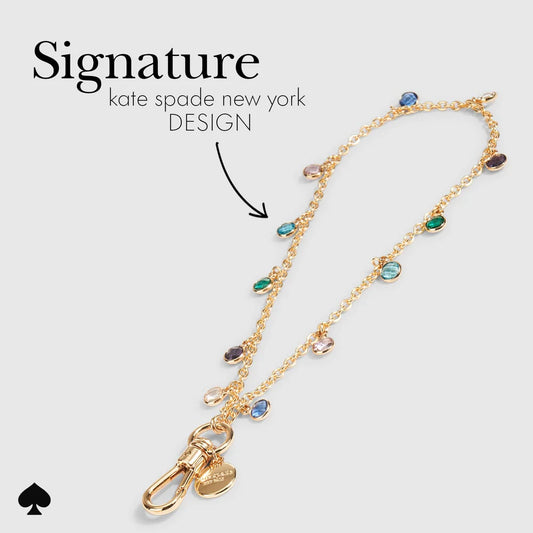 Case Mate Kate Spade Phone Charm Wrist Strap- Multi Color Gems High Shine