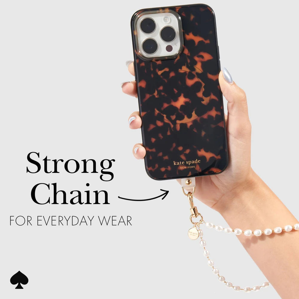 Case Mate Kate Spade Phone Charm Wrist Strap- Sea Faux Pearl