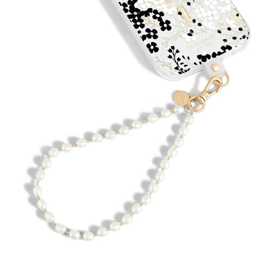 Case Mate Kate Spade Phone Charm Wrist Strap- Sea Faux Pearl