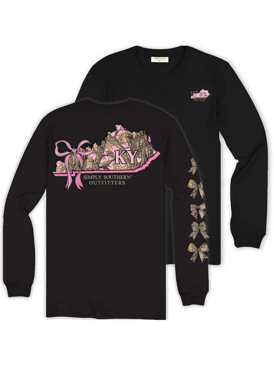 Simply Southern Black Long Sleeve Camo KY Shirt