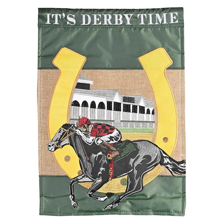 Derby Double Applique Embroidered Garden Flag