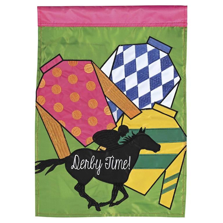 Derby Double Applique Embroidered Garden Flag