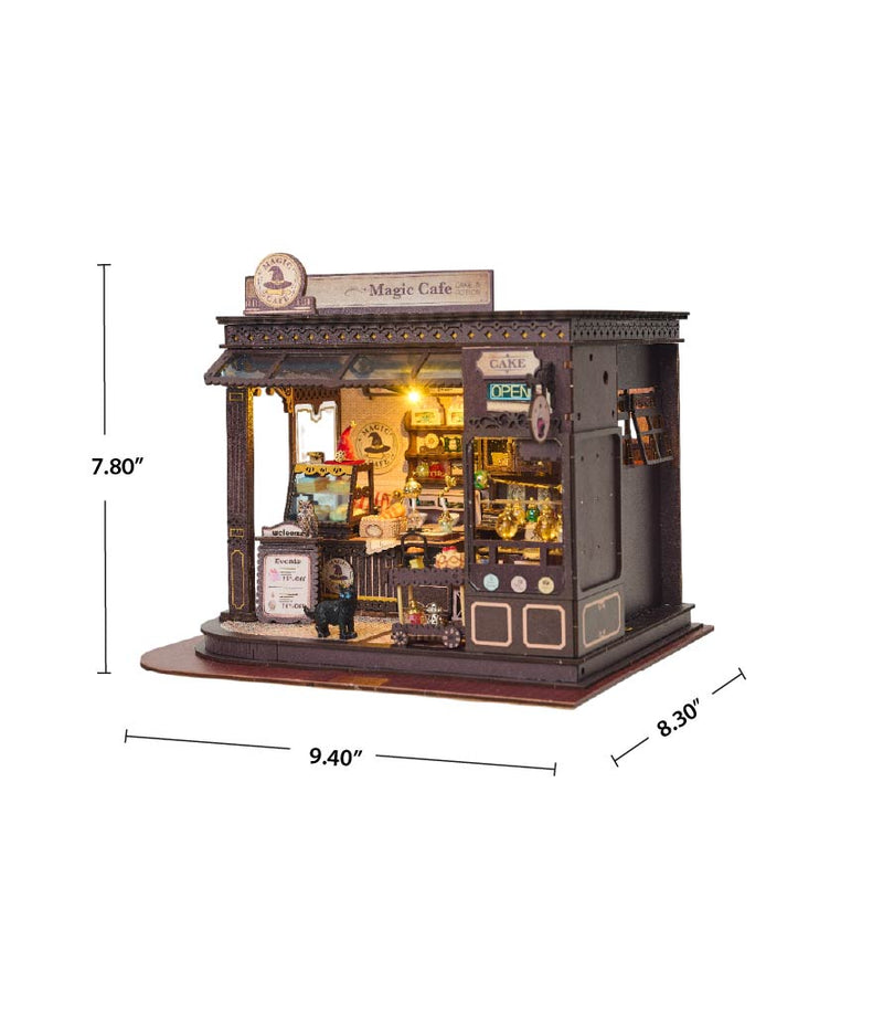 Magic Cafe w/ Dust Cover Type::DIY Miniature Book Nook Kit