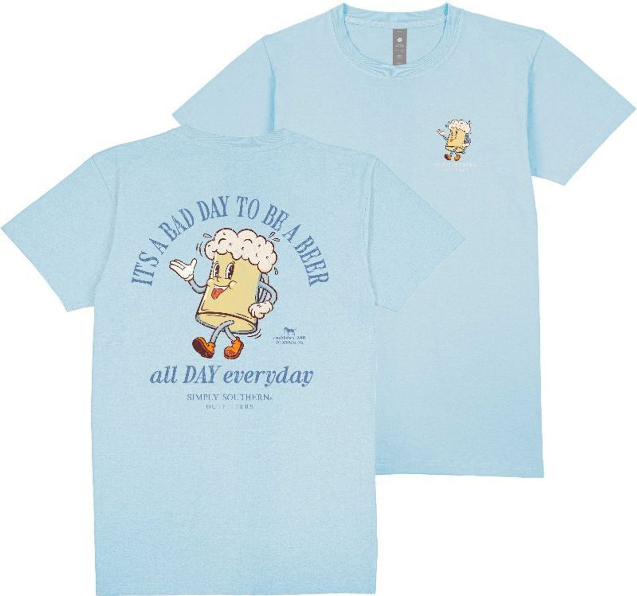 Simply Southern Men's Light Blue Beer Shirt