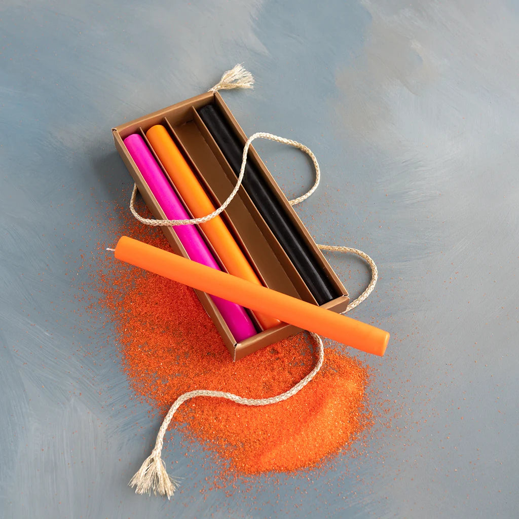 Glitterville Trick Or Sweet Taper Candle Set of 4
