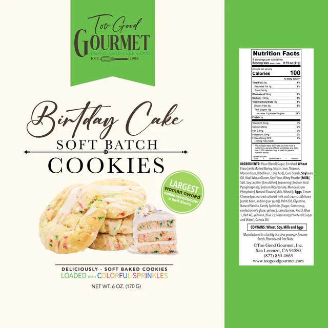 Too Good Gourmet Birthday Cake Soft Batch Batter Cookies