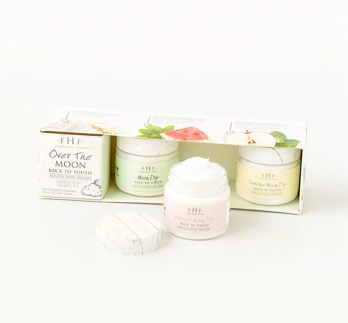 Farmhouse Fresh Over The Moon – Moon Dip® Body Mousse Sampler whipped billowy softness