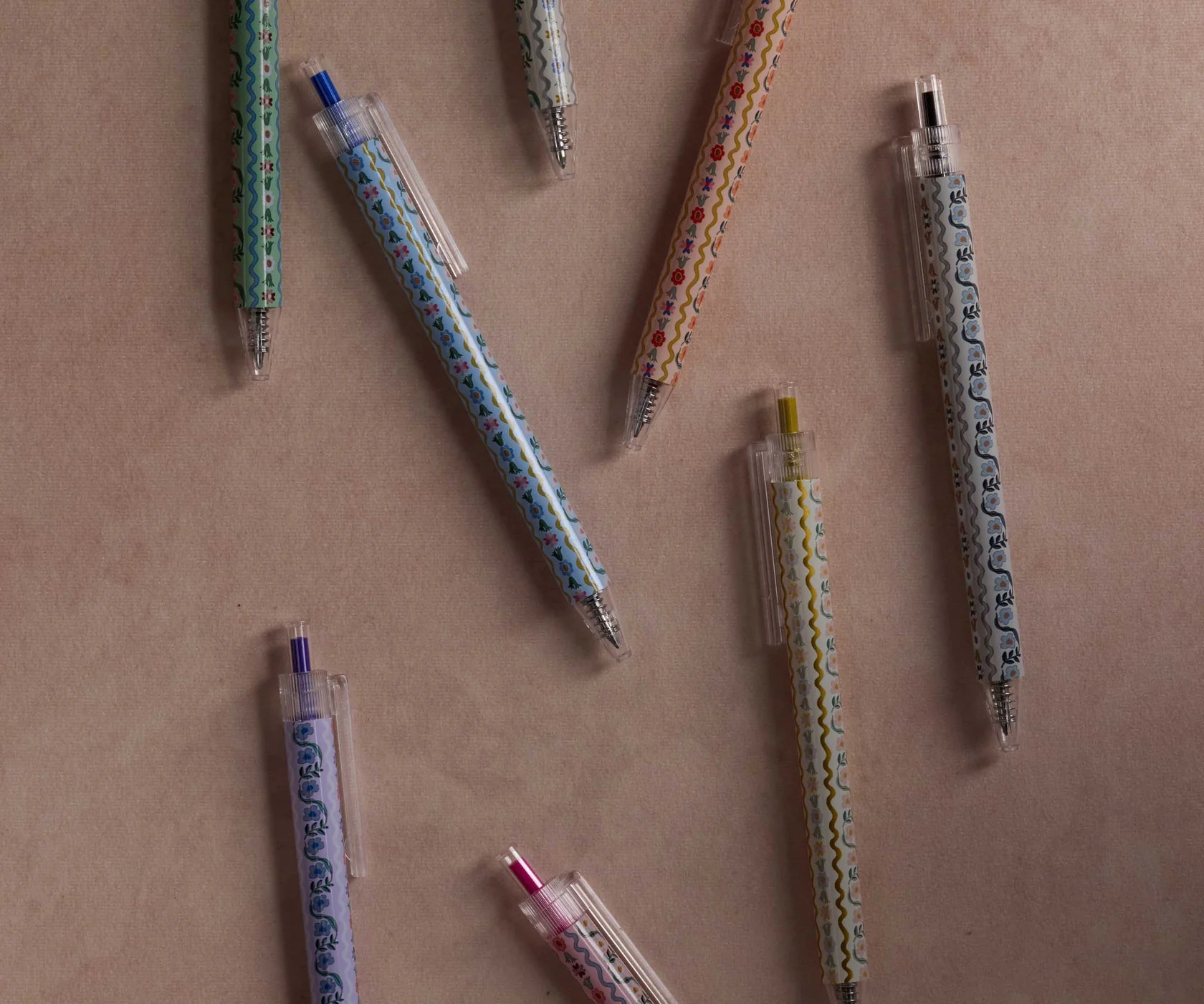 Delphine Floral Gel Pen Set of 8