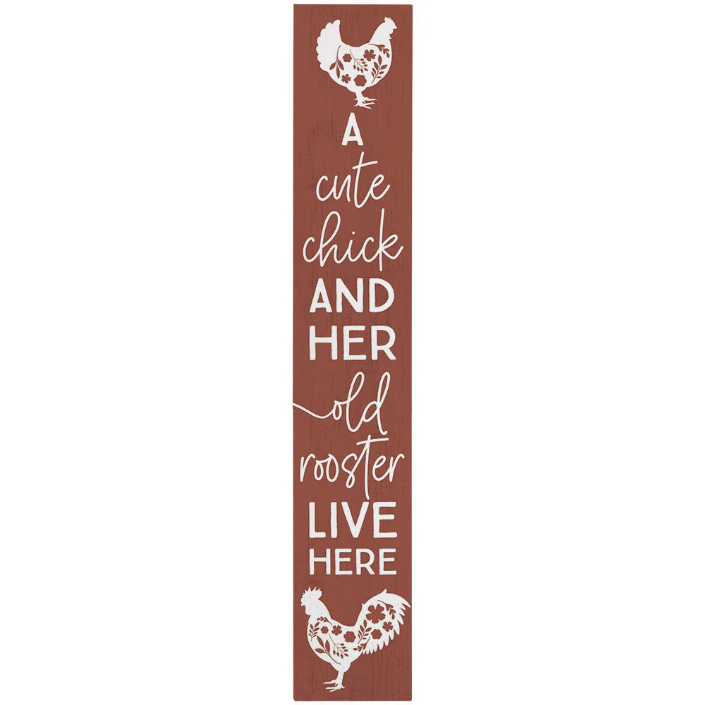 Cute Chick Rooster Porch Board