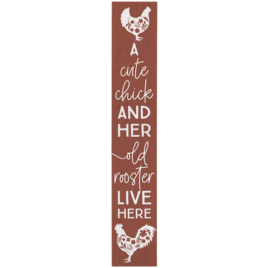 Cute Chick Rooster Porch Board