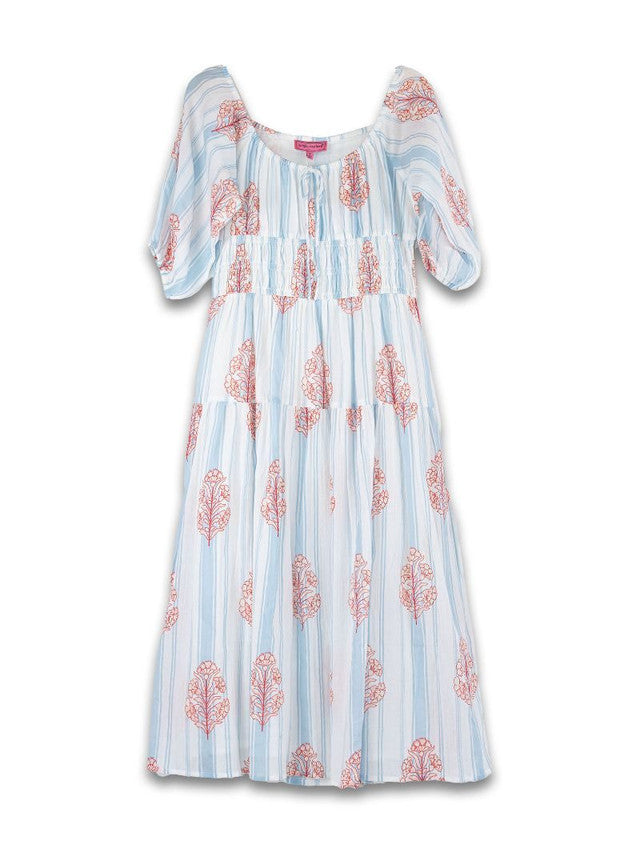 Simply Southern Midi Dress With Stripe & Floral Print