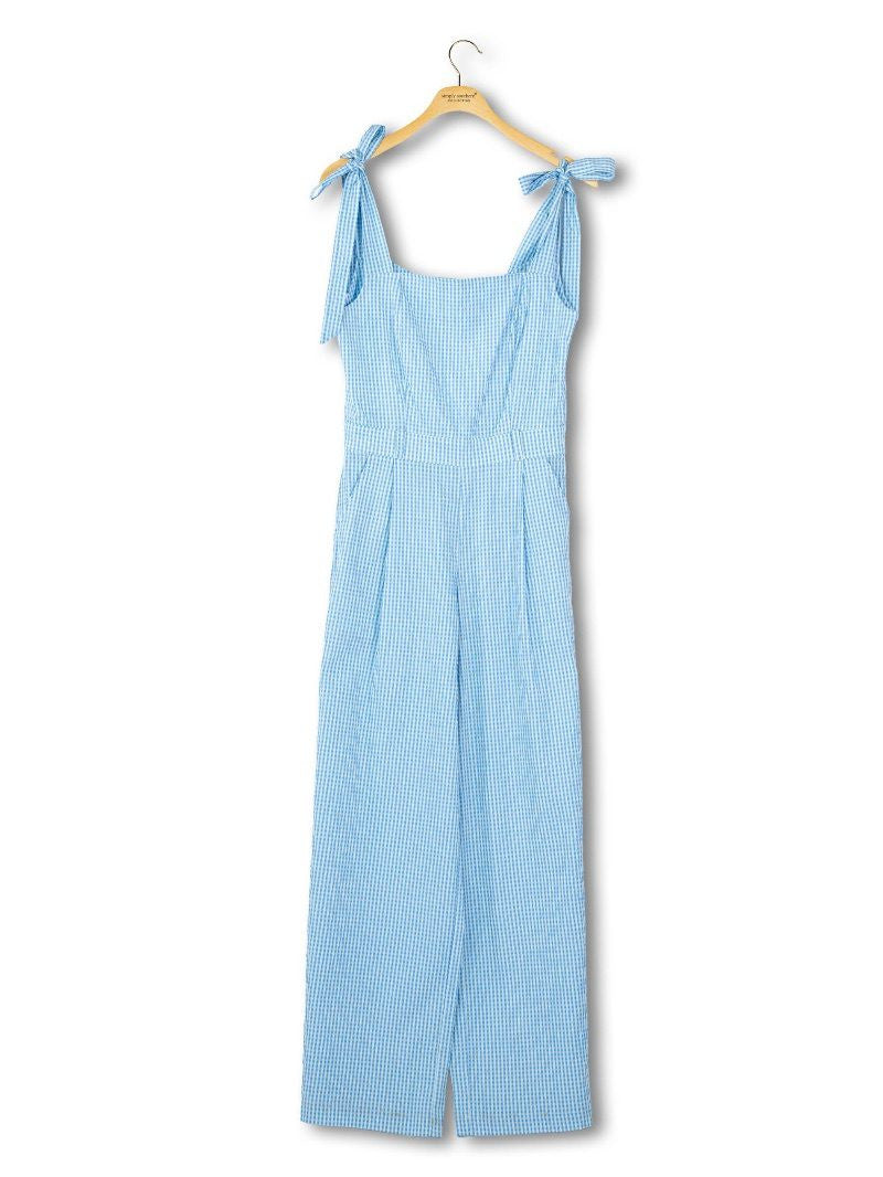 Simply Southern Blue & White Gingham Jumpsuit